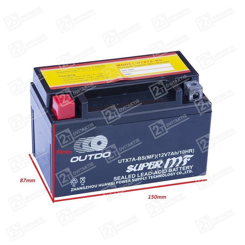 outdo-utx7a-bs-mf-agm-12v-7ah-akumuliatorius OUTDO UTX7A-BS (MF) AGM 12V, 7Ah akumuliatorius - Image 1
