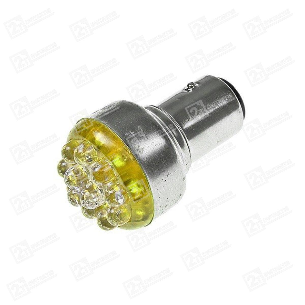 Posūkių lemputė LED, BA15S 12V 12xLED, Oranžinė - Image 1
