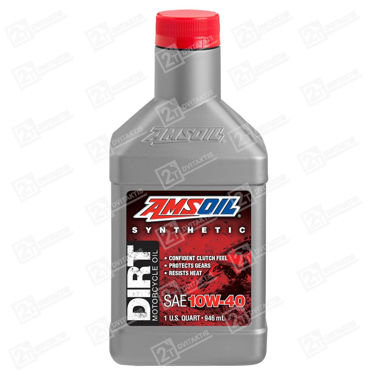 1596113 AMSOIL 10W40 100% Synthetic Dirt Bike, 0,946L - Image 1