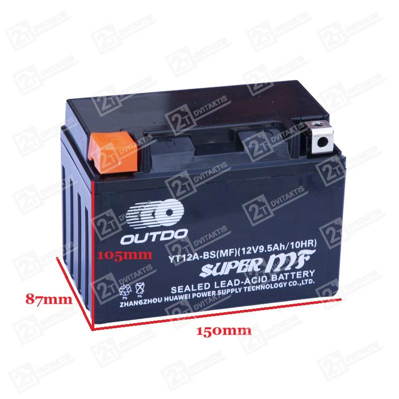 1595670 OUTDO YT12A-BS (MF) AGM 12V, 10Ah akumuliatorius - Image 1