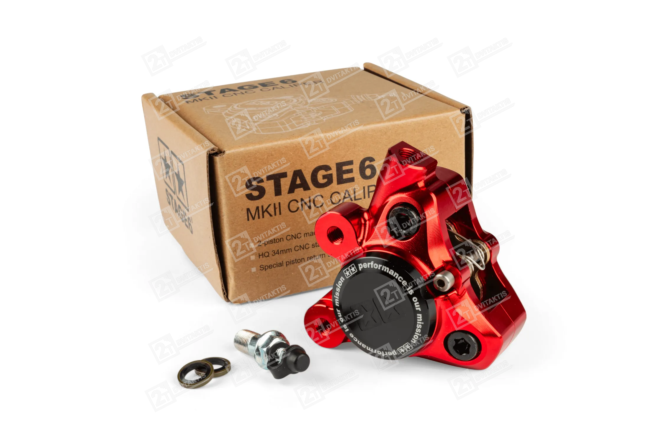 1595674 Stabdžių suportas STAGE6, Priekis, RAUDONAS, Yamaha Aerox (brembo tipo) - Image 1